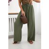 Fashionweek dámske mušelínové bavlnené nohavice K3204 Khaki