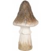 Clayre & Eef Béžovo-hnědá keramická dekorace houba Houba Ø 12*22 cm