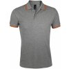 SOĽS Pasadena Pánske polo triko SL00577 Melange grey / Orange XL