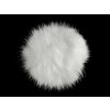 Kožušinový brmbolec s pútkom Ø6 cm biela 1ks