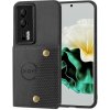 Gumený kryt Double Buckle na Huawei P60 Pro - Čierna