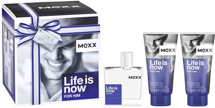 Mexx Life Is Now for Him EDT 50 ml + sprchový gél 2 x 50 ml darčeková sada