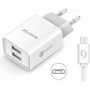 Sieťová nabíjačka ALIGATOR MicroUSB 2xUSB 2,4A, smart IC, biela CHA0041
