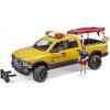 BRUDER 2506 RAM 2500 / Terenné auto pobrežná hliadka s plavčíkom