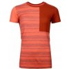Ortovox 185 ROCK'N'WOOL SHORT SLEEVE W coral XL; Červená triko