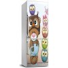 Foto nálepka na chladničku stenu Medvedík a sovy 60x180 cm