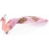 Vták MagicHome Vianoce, ružový páv so štipcom, 23cm