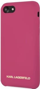 Púzdro Karl Lagerfeld Gold Logo Silicone Case Fushia iPhone 7/8