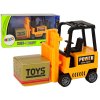 Lean Toys Oranžový vysokozdvižný vozík s trecím pohonom