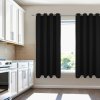 Krátky jednofarebný záves - Čierny Uchytenie závesu: Dekoračné krúžky