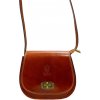 Gregorio 117 koňakovo hnedá dámska kožená kabelka cez rameno, crossbody kabelka 20 x 16 x 6,5 cm