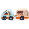 CUBIKA 15368 Auto s karavanem dřevěná hračka s magnetem 2 díly