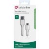 USB datový kabel Cellularline s USB-C konektorem a podporou Power Delivery (PD), 60 W max, 60 cm, bí