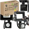 BERGE LED reflektor 10W 900lm so senzorom pohybu, súmrakový reflektor IP65