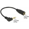 DeLOCK - Audio adaptér - stereo mikro jack (M) do stereo mini jack (F) - 14 cm - černá - úhlový kon