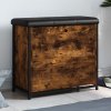 vidaXL Lavička na topánky s vyklápacou zásuvkou dymový dub 62x32x56 cm