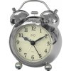 Analógový retro budík JVD SRP2809.5 s plynulým chodom, strieborný