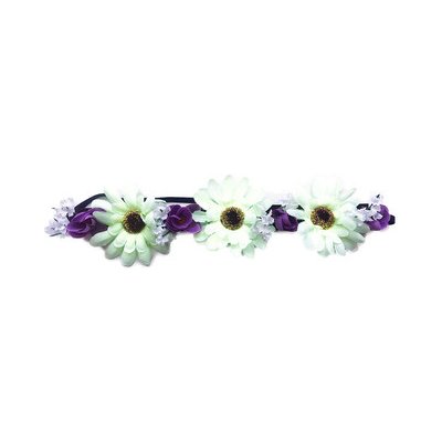 RAPPA čelenka kvetina fialovo biela 3 väčšie kvety