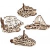 Ugears 3D mechanické puzzle prívesky Vozidlá 4 ks