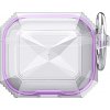 AppleKing odolný transparentný obal s farebným rámčekom pre AirPods 4 - fialový - možnosť vrátiť tovar ZADARMO do 30tich dní
