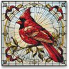 Vymalujsisam.sk Maľovanie podľa čísiel - Červený vták z vitráže Veľkosť: 50x50cm, Rám: Okrúhly rám