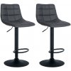 Sada 2 barových stoličiek Jerry z umelej kože, sivá