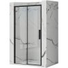 Rea Rapid Slide, posuvné sprchové dvere 1300 x 1950 mm, 6mm číre sklo, čierny profil, REA-K6403