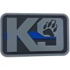 WARAGOD K9 Paw PVC nášivka, čierno sivá