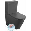 Sapho Sapho, PACO kombi WC, Rimless, spodný/zadný odpad, sivá mat, PC1012WRGR