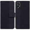 Peňaženkové kožené puzdro Geometric na Oppo A38 - Čierna