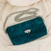 Ammyla Kožená kabelka Daria (velur turquoise) Crossbody popruh: kovová retiazka