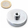 Neodymový magnetický úchyt so stopkou kruh Ø 42 v. 8/15 mm, závit M6, sila 80 kg