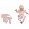 Z&Z 2-dielna súpravička body a legíny so sukničkou Kvety - púdrová/ecru, veľ. 74, 74 (6-9m)