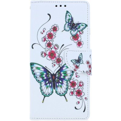 Puzdro TopQ Xiaomi Redmi Note 8T Flipové Motýliky s kvetinou 54752