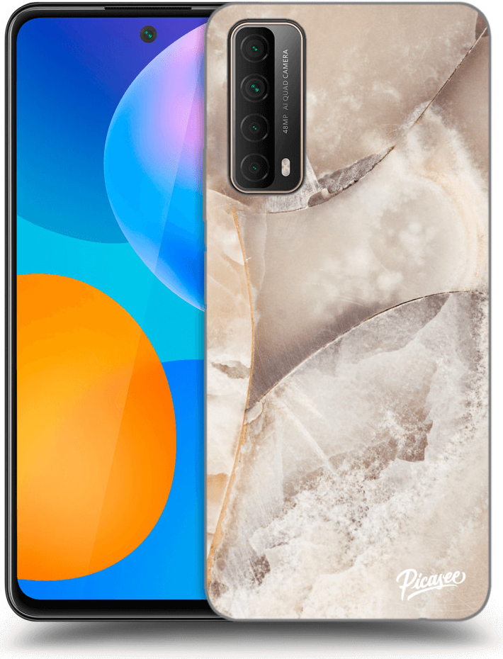 Púzdro Picasee silikónové Huawei P Smart 2021 - Cream marble čierne