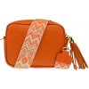 NovaKabelka.sk Bala Arancione s prídavným popruhom III kožená talianska crossbody kabelka oranžová