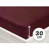 Jersey napínacie prestieradlo na vysoký matrac JR-011 Bordó 200 x 200 - výška 30 cm