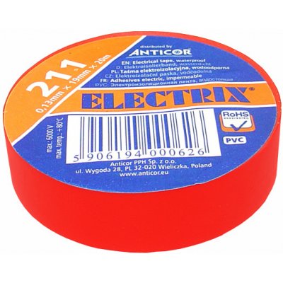 Ekectrix Páska211 PVC 19 mm 20 m červená
