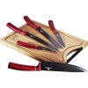 BERLINGERHAUS Sada nožů s nepřilnavým povrchem + prkénko 6 ks Burgundy Line BH-2552