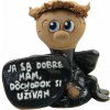 Keramika KUBO Čertík, čertica – ja sa dobre mám, dôchodok si užívam pohlavie: muž