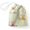 Biante Bavlnený vak/vrecko na prezuvky Sandra SA-729 Veselé ovečky na svetlo zelenom bodkovanom
