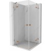 Mexen Lunar Duo, výklopný sprchový kút 100 x 100 cm, 8mm číre sklo, profil medená matná, 834-100L-100P-65-00
