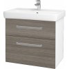 Dreja Kúpeľňová skrinka Q MAX SZZ2 70 - N01 Biela lesk / Úchytka T01 / D25 Teak