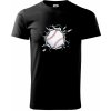 Baseball lopta v triku - Klasické pánske tričko vyššej gramáže - 2XL ( Čierna )
