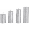 Rustikálna adventná sviečka ø4cm PROVENCE 4ks strieborná