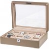 Úložný box na hodinky Rothenschild RS-3420-8-TAN-TAN hnědý s béžovým sametem