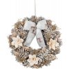 Veniec MagicHome Vianoce, závesný, prírodný, s mašľou, 30 cm