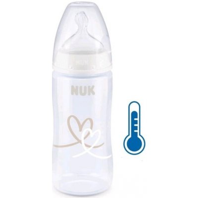 Dojčenská fľaša NUK FC+Temperature Control 300 ml BOX-Flow Control cumlík white - Biela