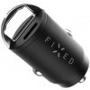 Nabíjačka do auta FIXED s výstupom USB-C a USB-A v miniatúrnom vyhotovení, podpora PD a QC 3.0, 30 W, čierna
