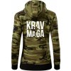Nápis Krav Maga - Mikina dámska trendy zipper s kapucňou - S ( Zelený maskáč )